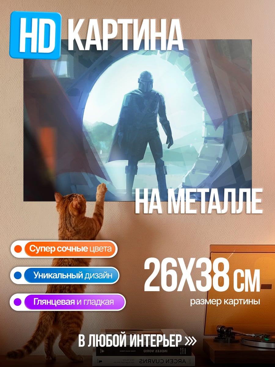 Картина на металле Мандалорец у портала