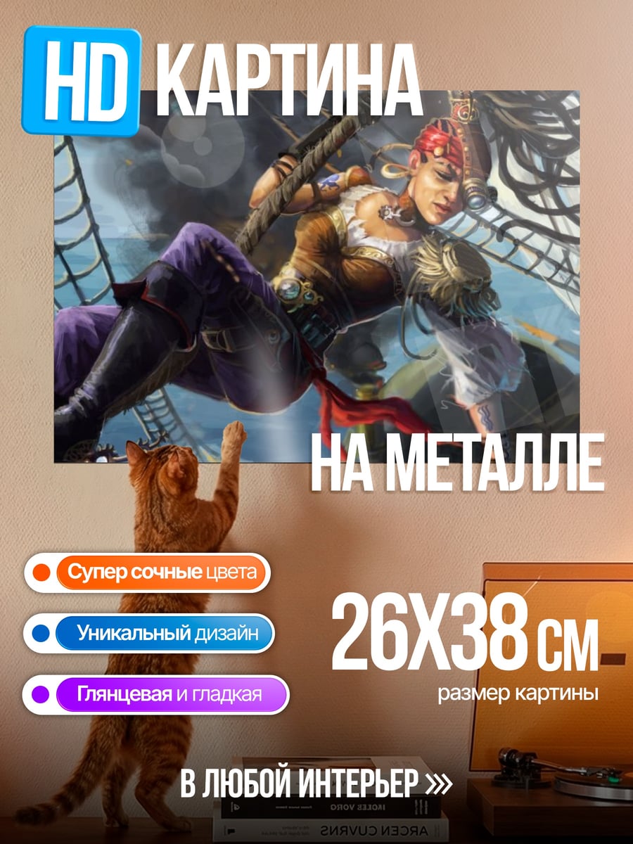 Картина на металле Пират на корабле