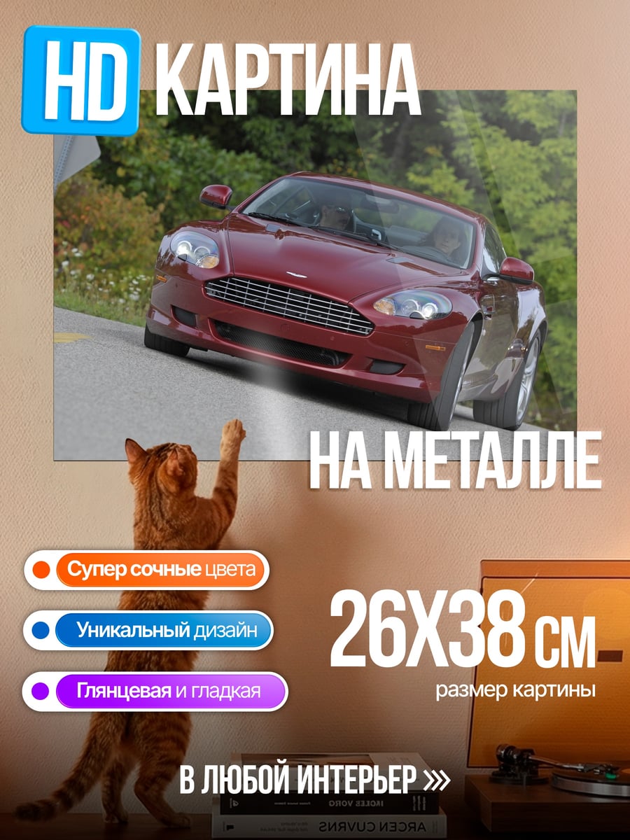Картина на металле Красный спорткар
