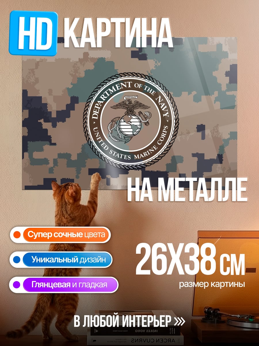 Картина на металле Морская пехота США