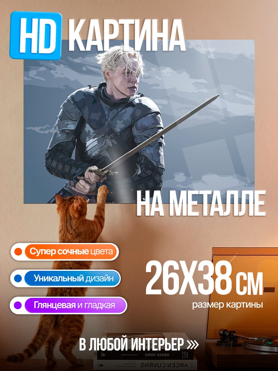 Картина на металле Рыцарь с мечом