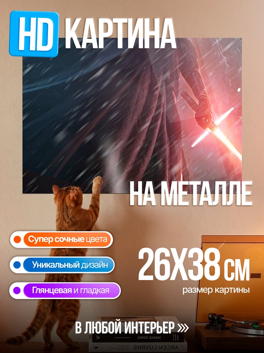 Картина на металле Кайло Рен в метель