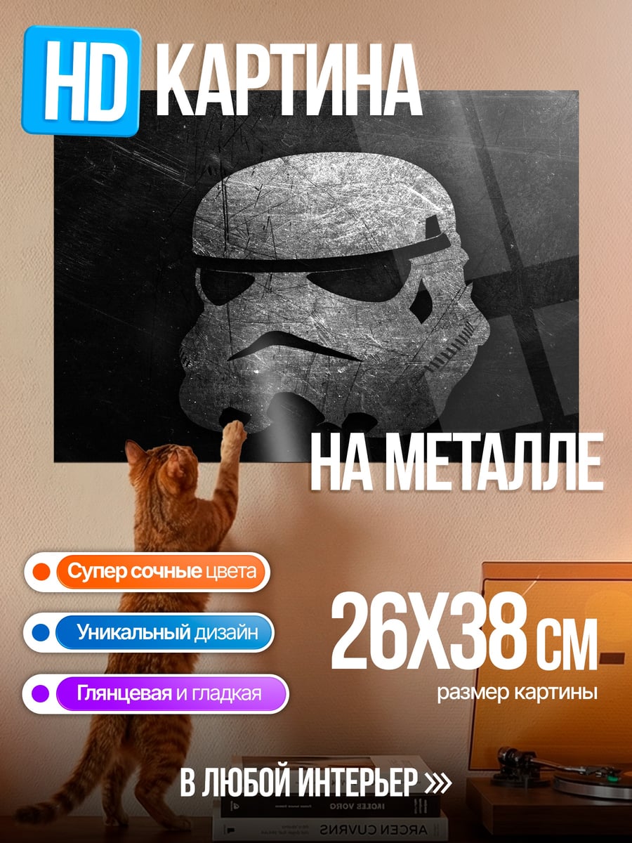 Картина на металле Шлем штурмовика