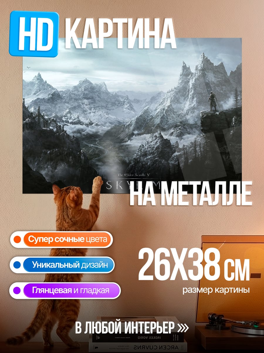 Картина на металле Скайрим