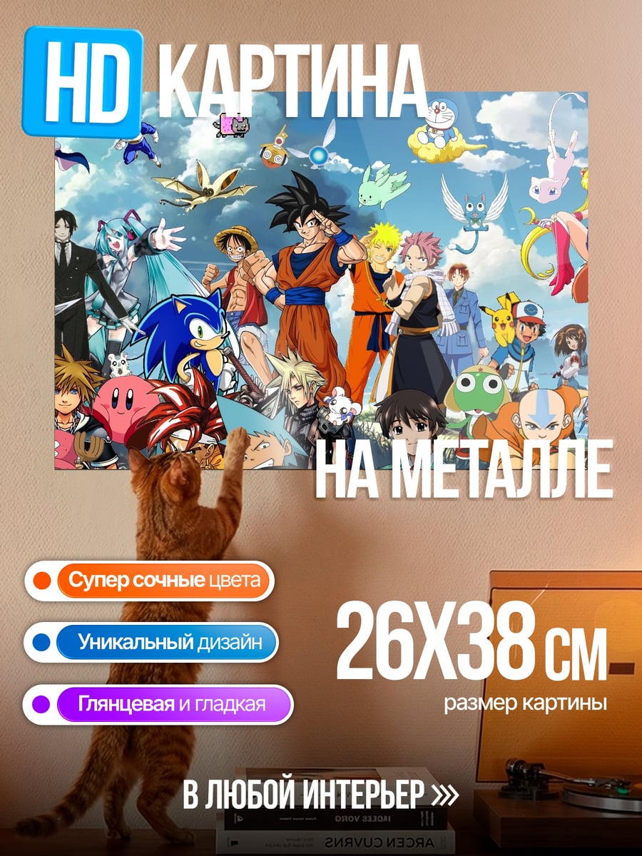Картина на металле Аниме герои