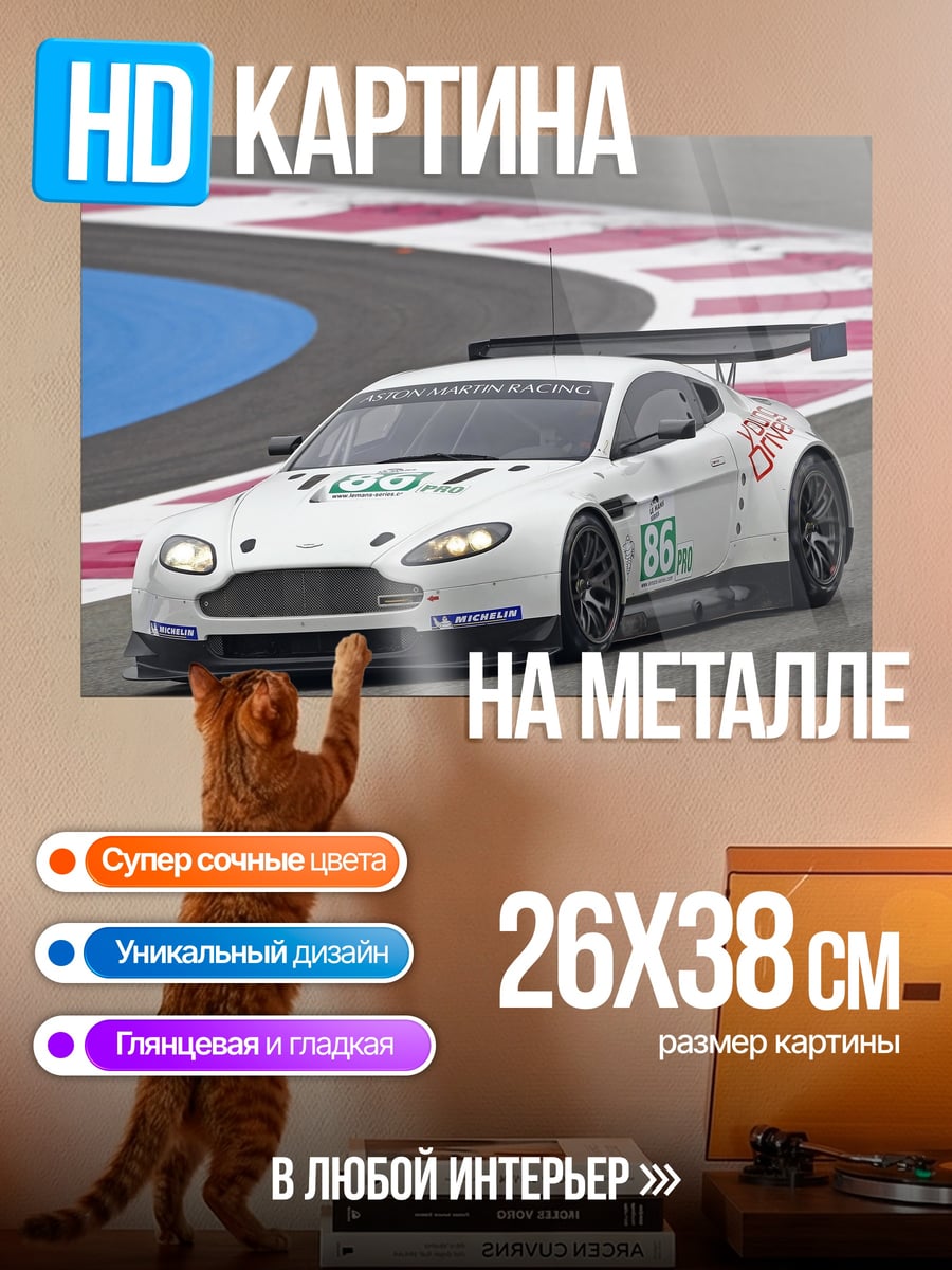Картина на металле гоночный автомобиль Aston Martin