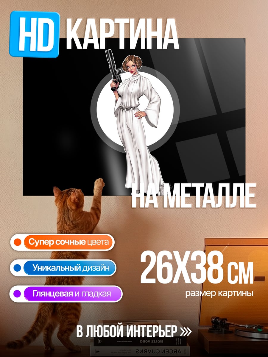 Картина на металле Принцесса Лея