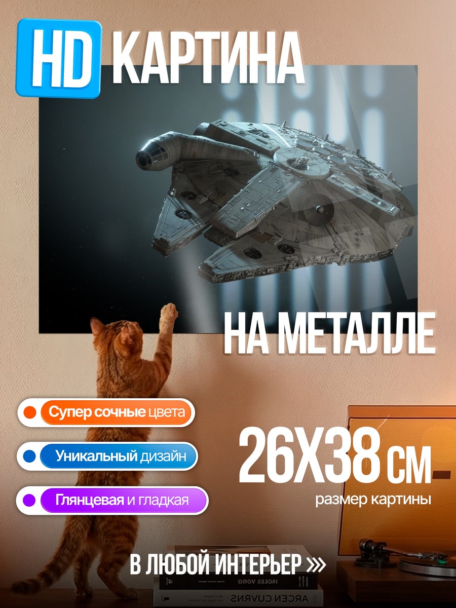 Картина на металле Сокол Тысячелетия
