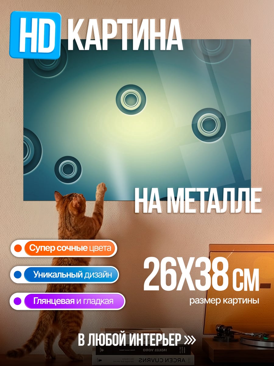 Картина на металле Круги на воде