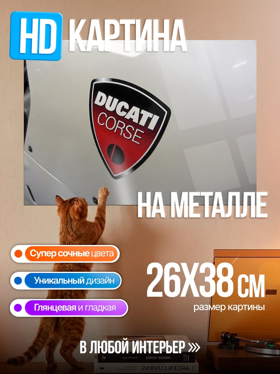 Картина на металле логотип Ducati Corse