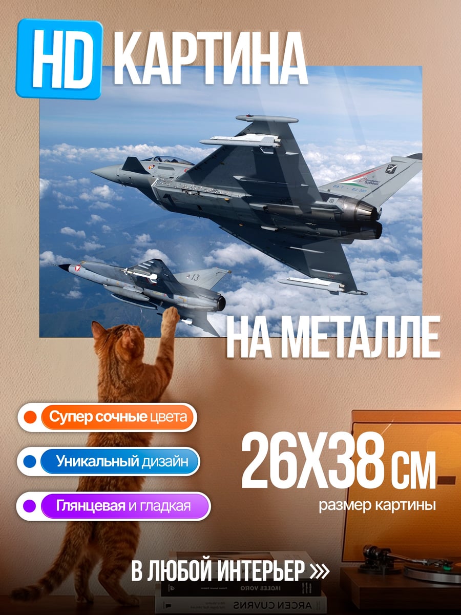 Картина на металле Истребители в небе