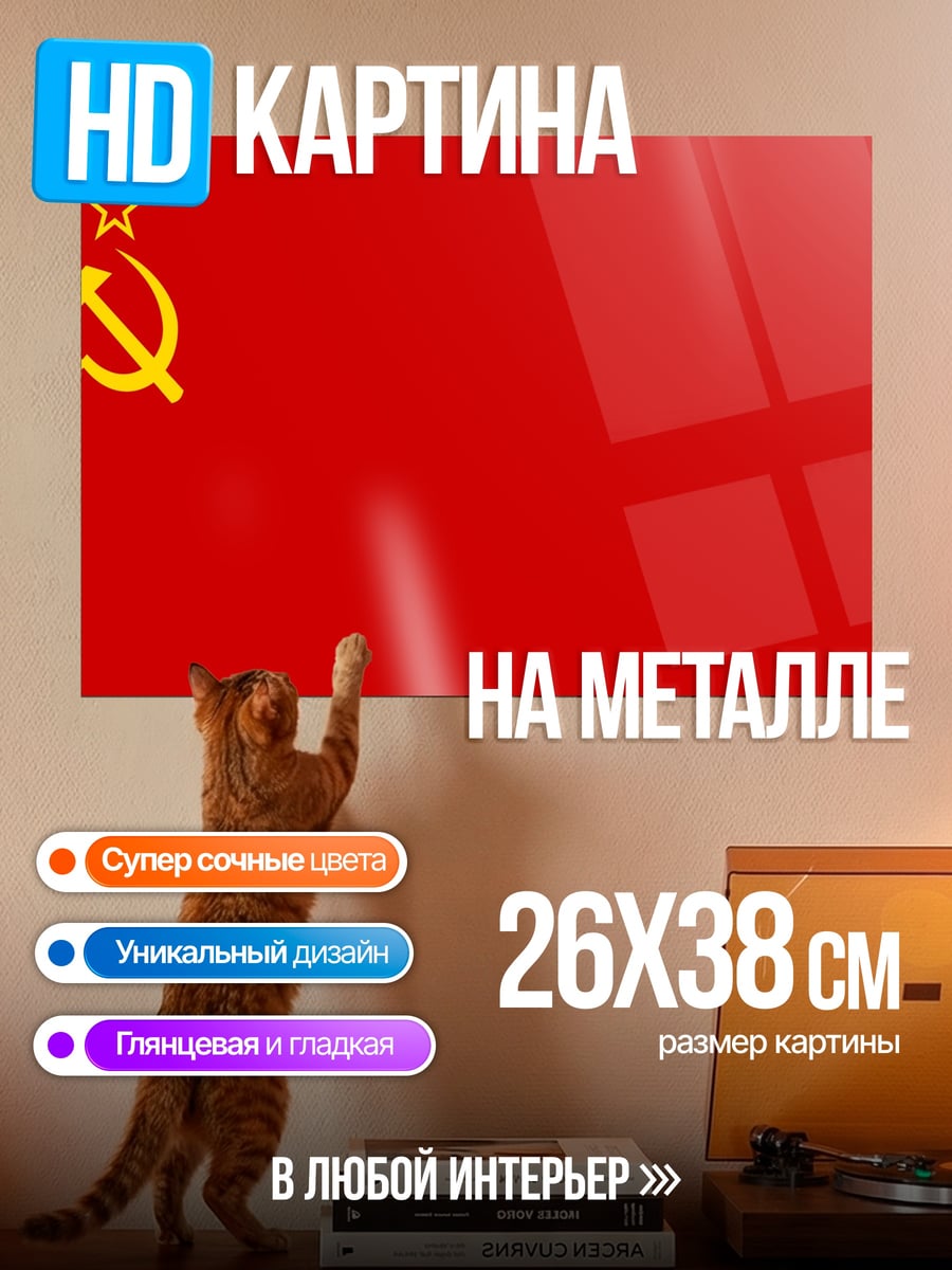Картина на металле Красный флаг СССР