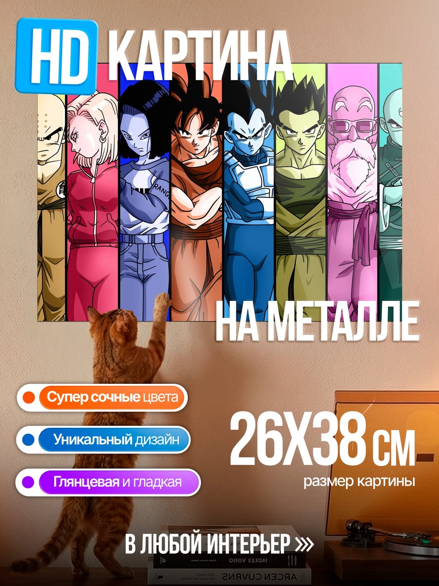 Картина на металле Персонажи Dragon Ball