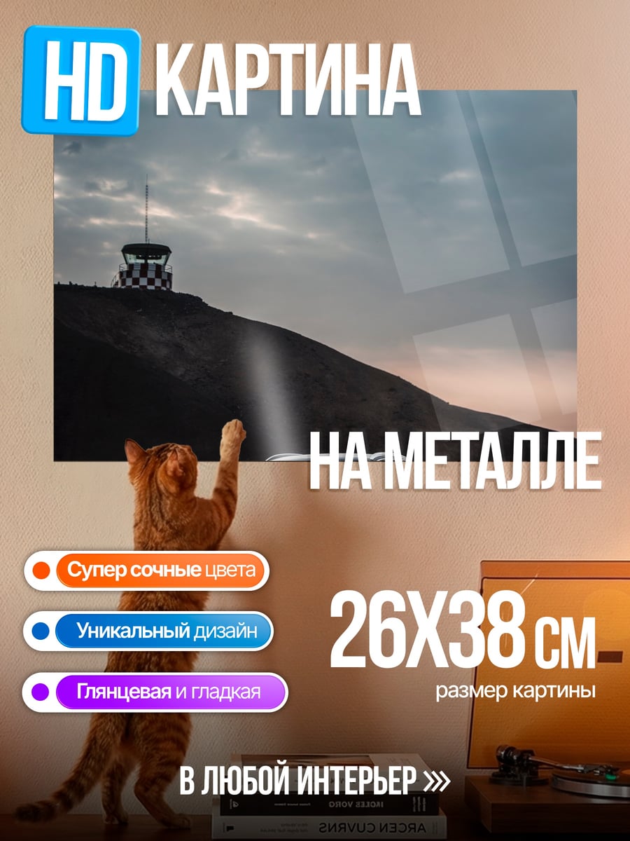 Картина на металле Черный Audi на закате
