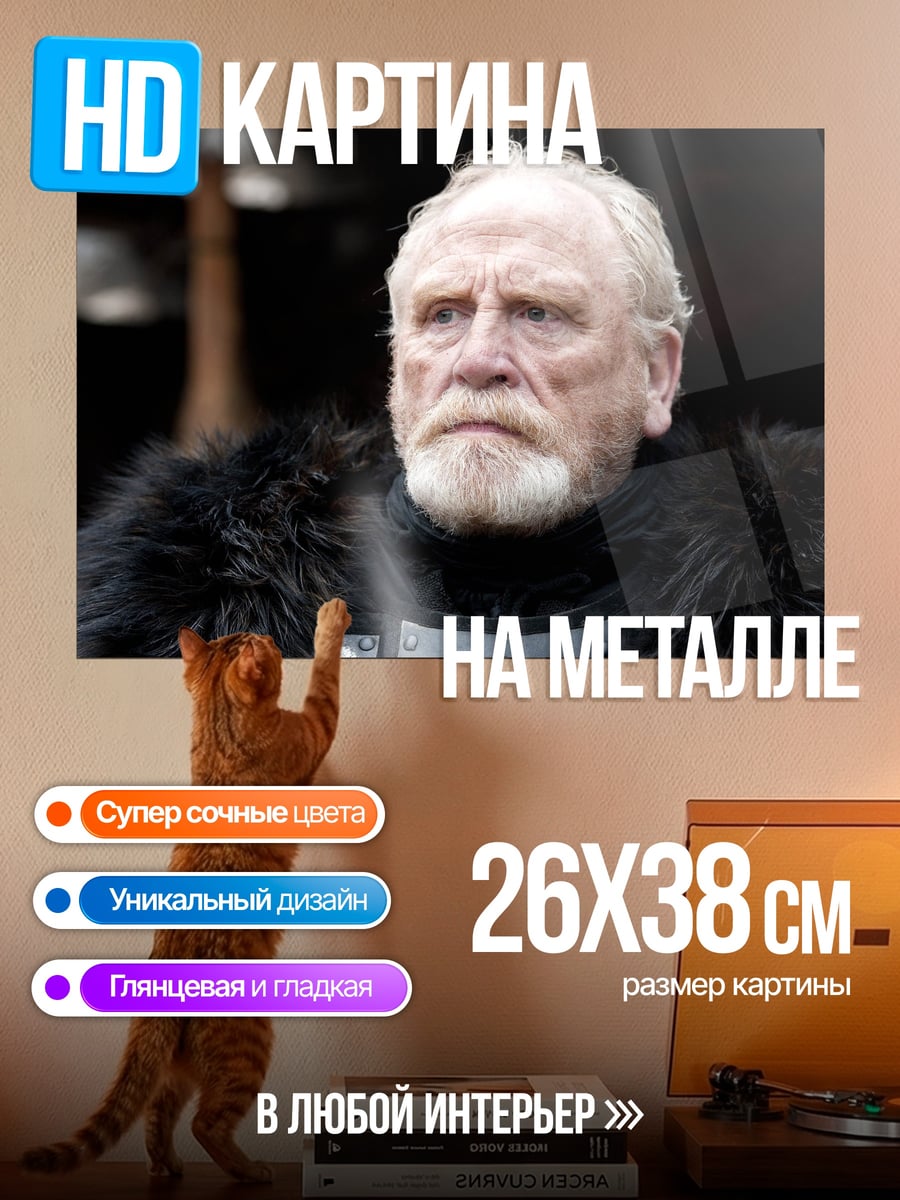 Картина на металле бородатый мужчина