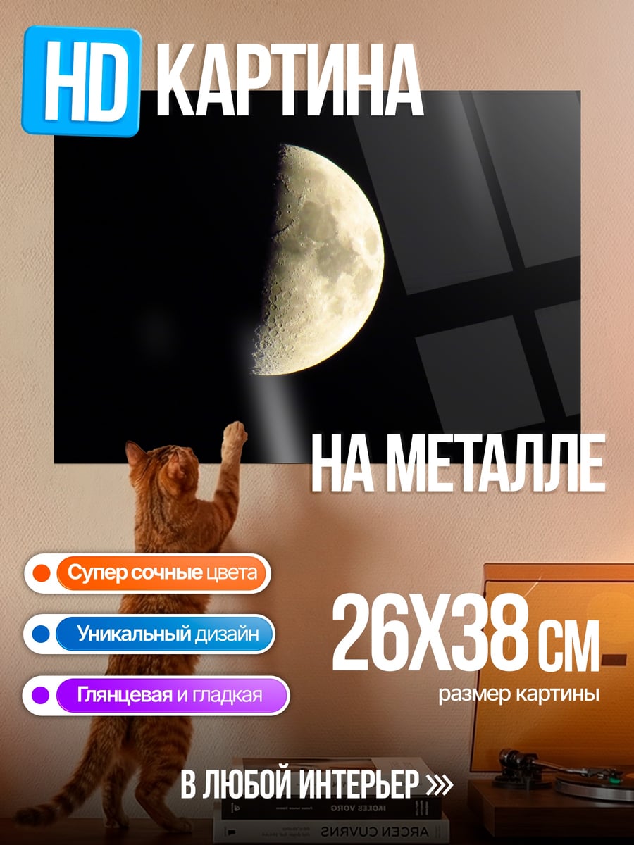 Картина на металле Полумесяц в ночи