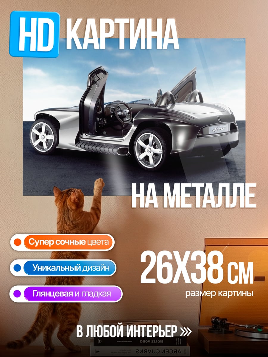 Картина на металле Серебристый родстер