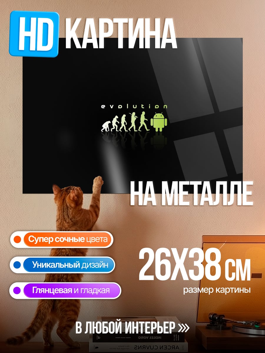Картина на металле Эволюция Android