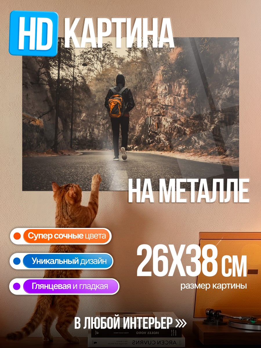 Картина на металле Одинокий путник