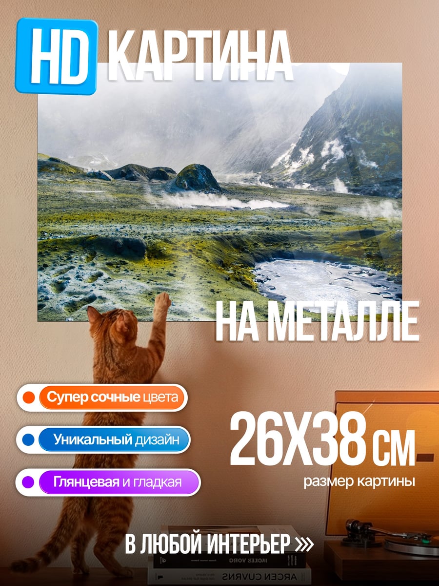 Картина на металле Вулканическая долина