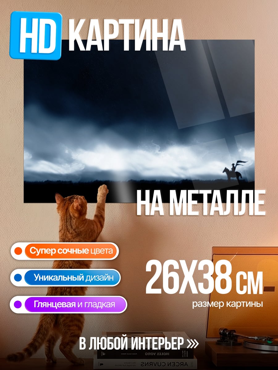 Картина на металле Всадник грозы