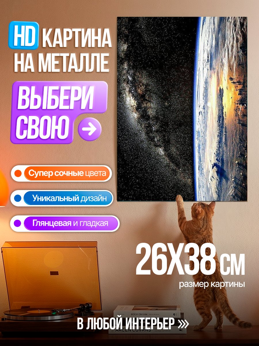Картина на металле Земля из космоса