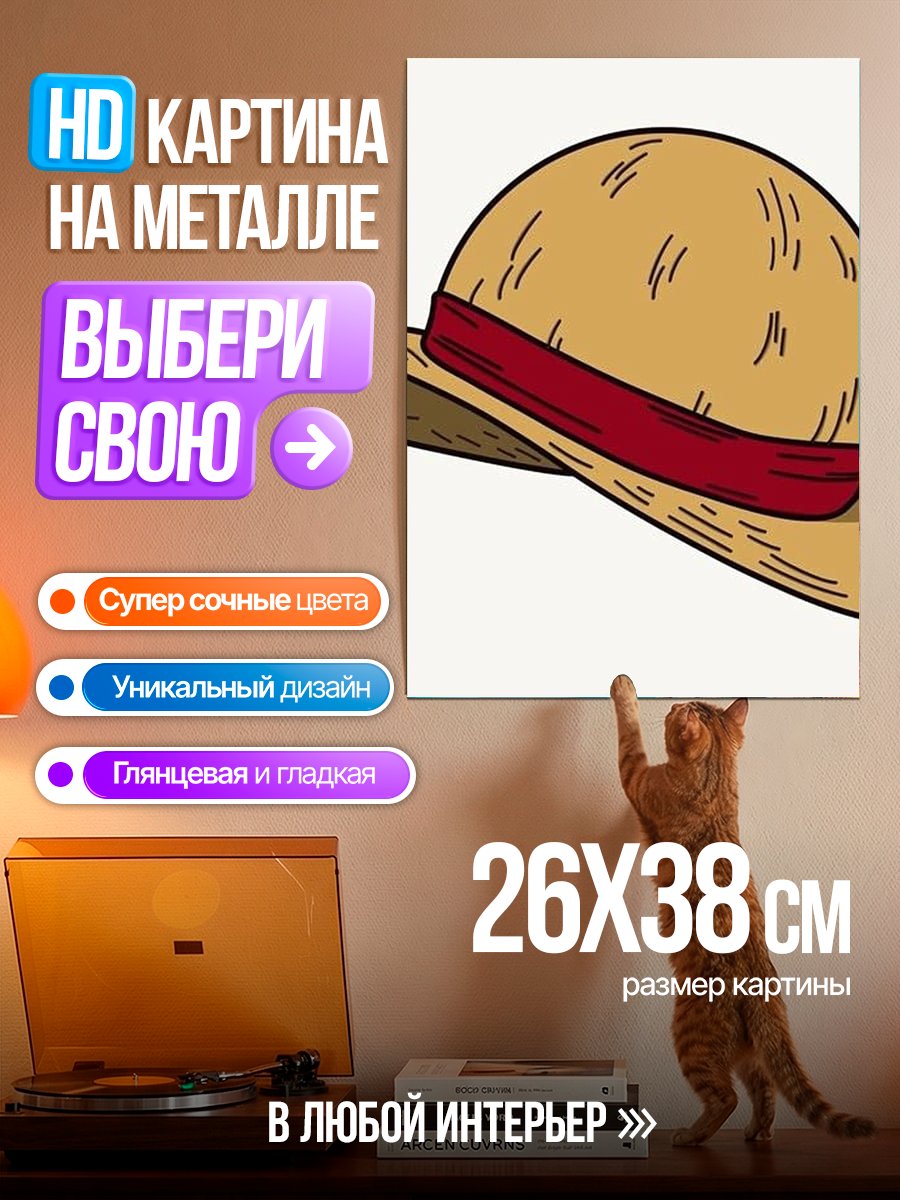 Картина на металле Шляпа Луффи
