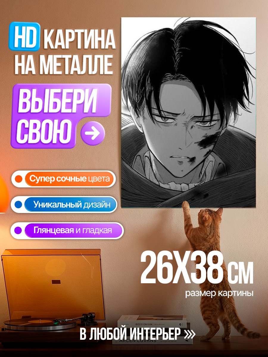 Картина на металле Персонаж аниме Леви