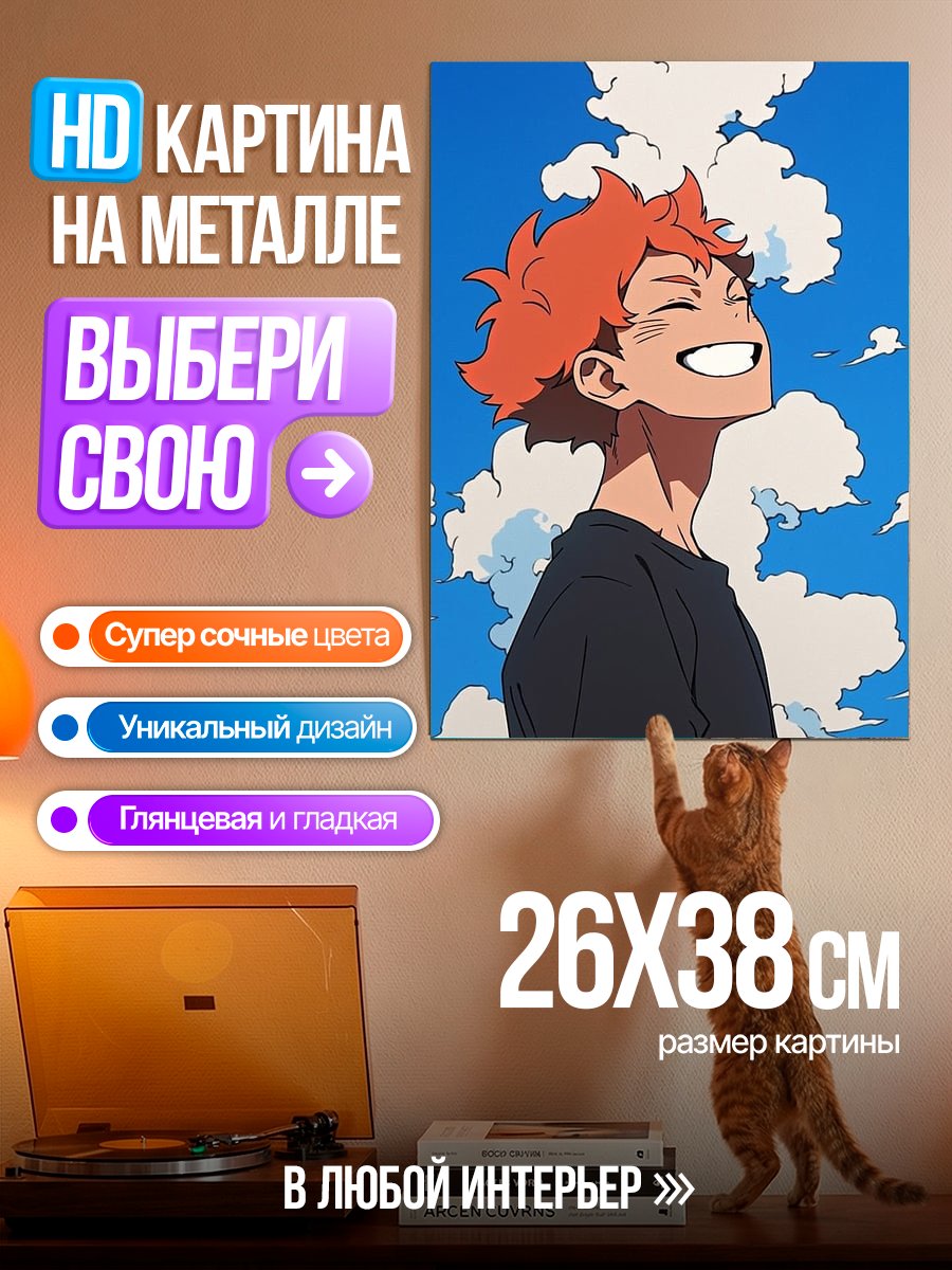 Картина на металле Хината Шоё Волейбол