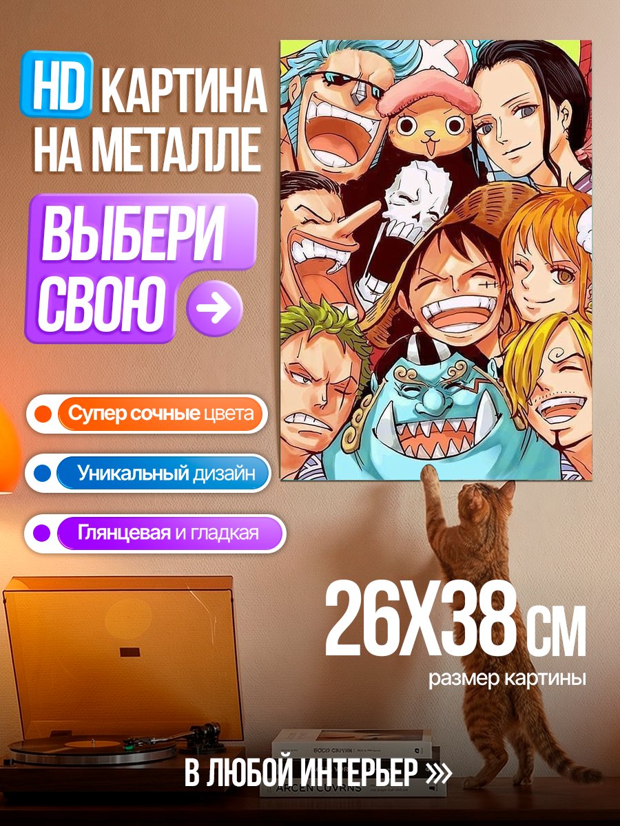 Картина на металле Команда Ван Пис