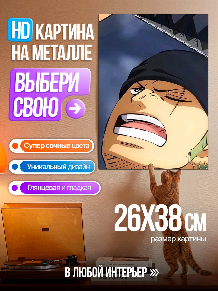 Картина на металле Зоро из Ван Пис