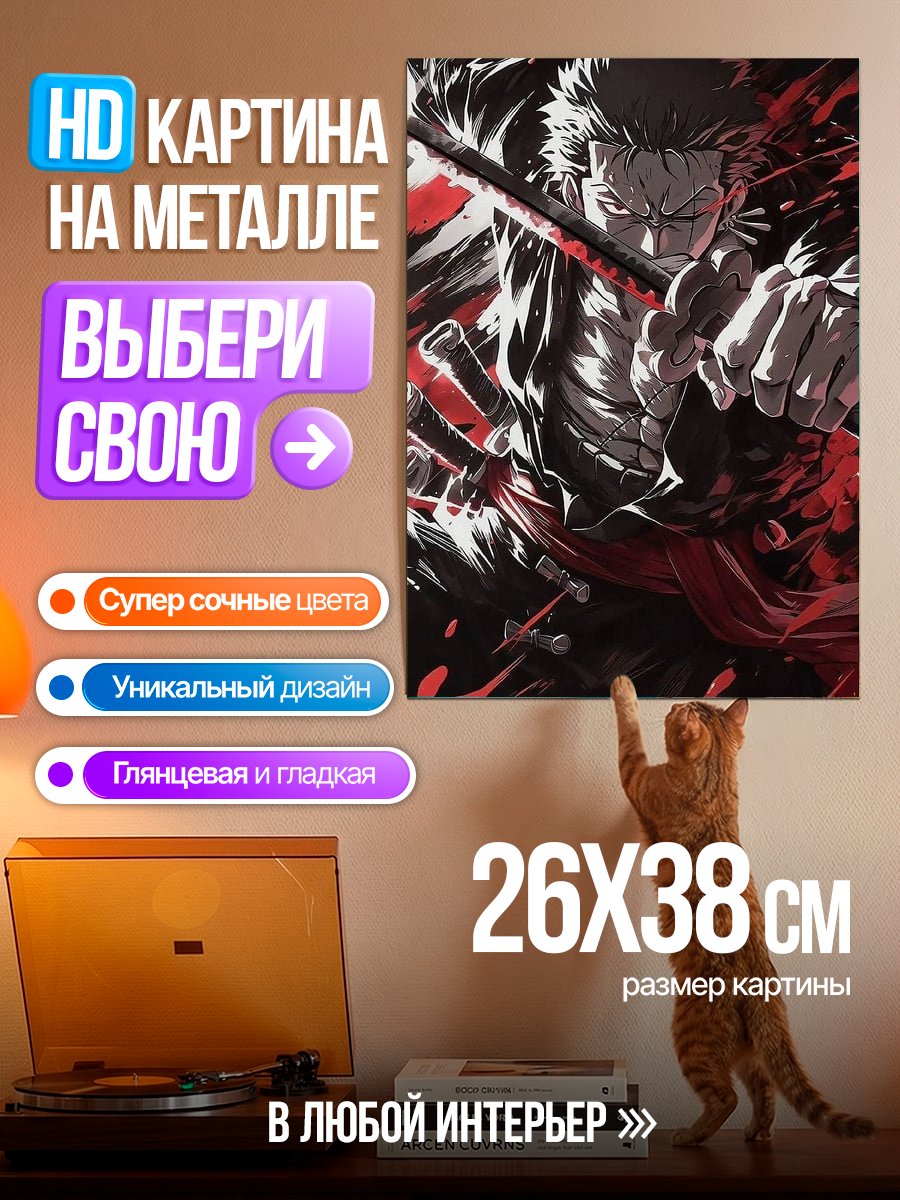Картина на металле Зоро из Ван Пис