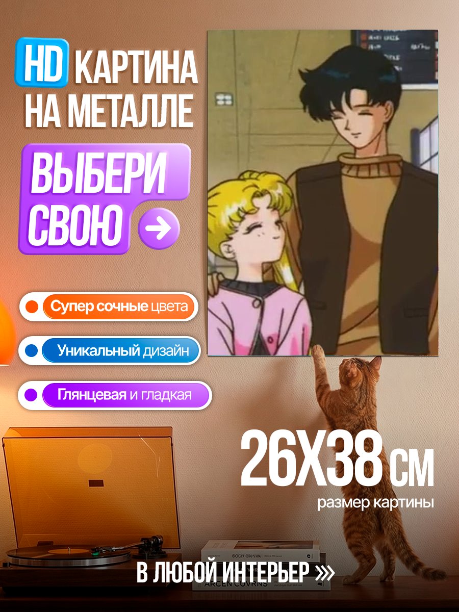 Картина на металле Пара из Сейлор Мун