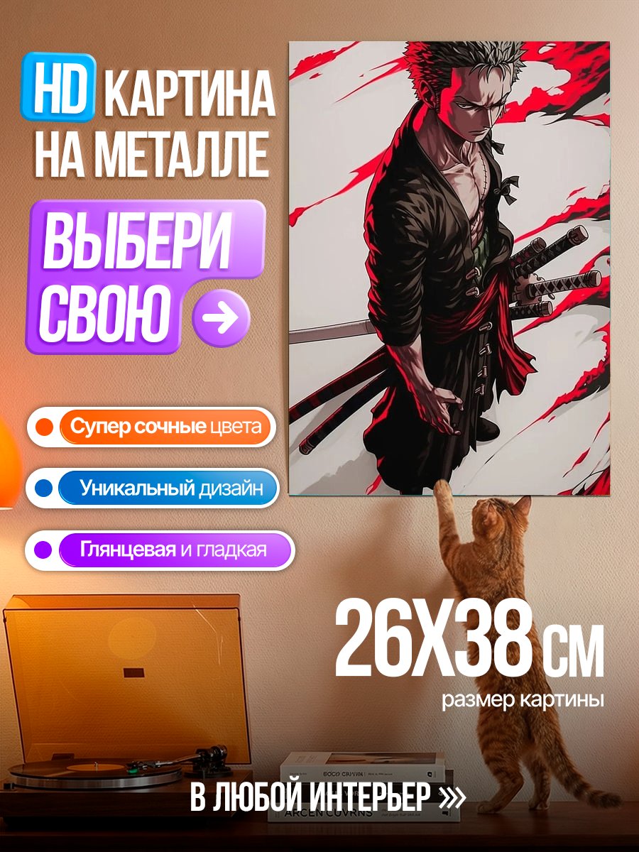 Картина на металле Персонаж Зоро