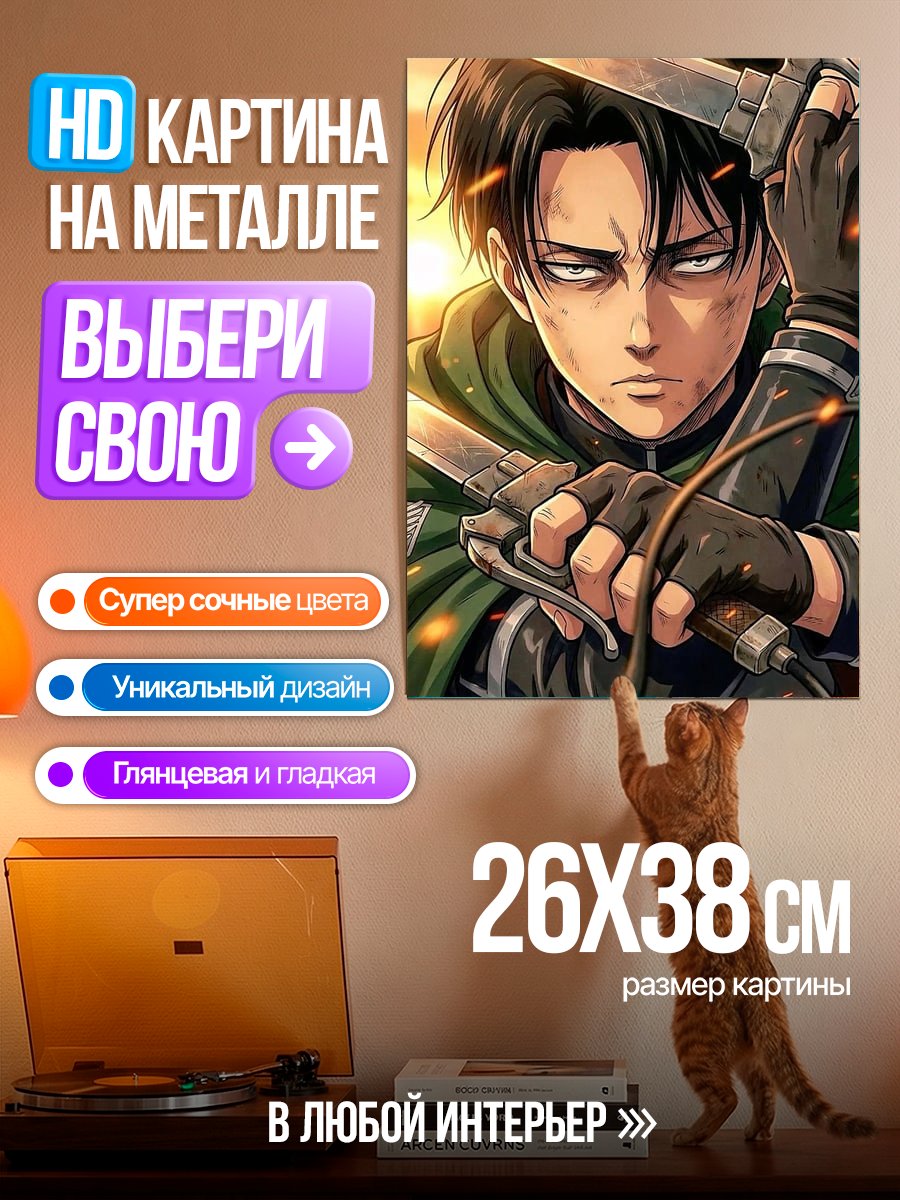Картина на металле Леви Аккерман Атака Титанов
