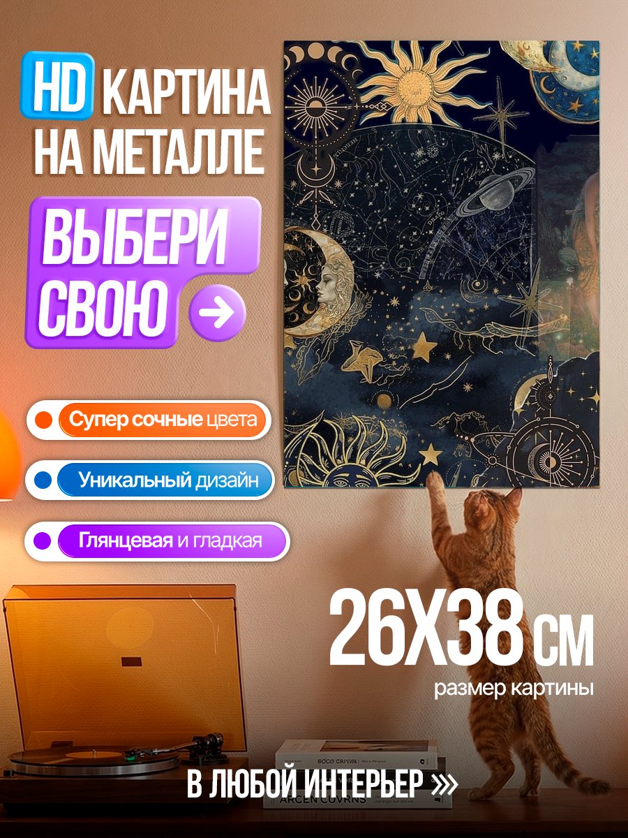 Картина на металле Астрологический коллаж