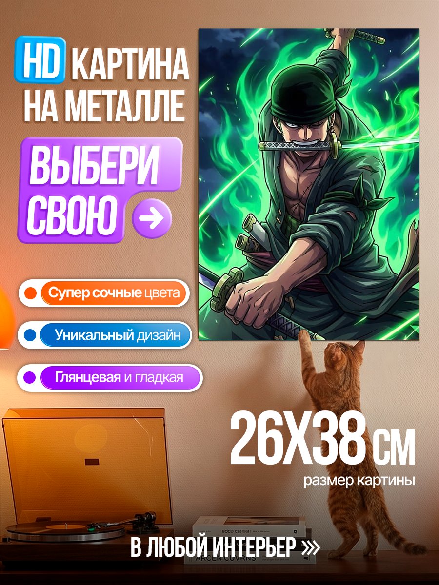 Картина на металле Зоро в бою