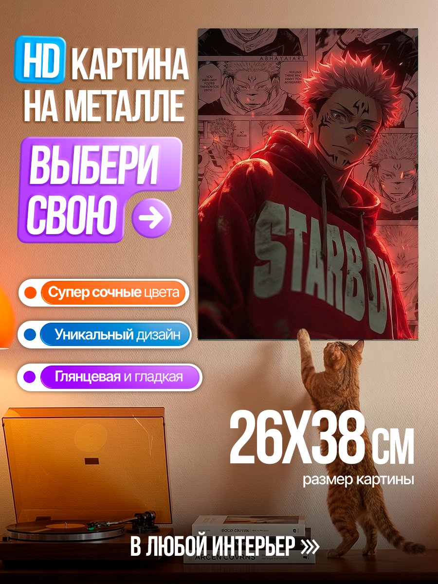 Картина на металле Сукуна Звездный парень