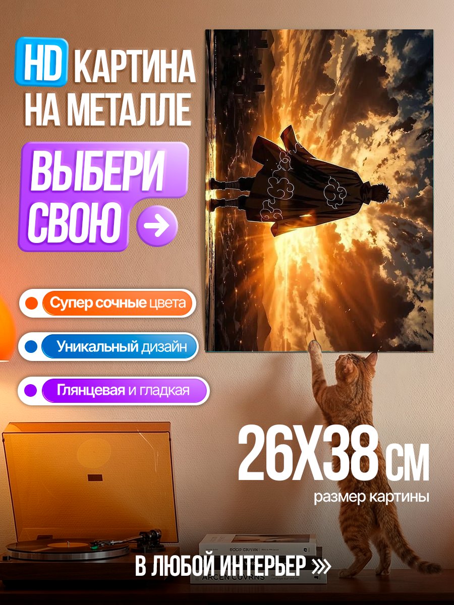 Картина на металле Герой на закате