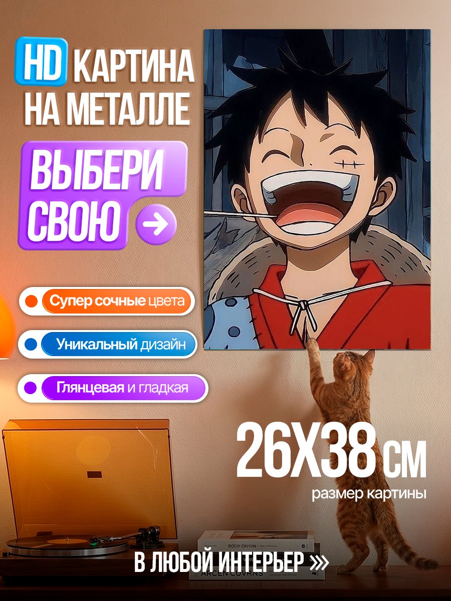 Картина на металле Манки Д. Луффи улыбается