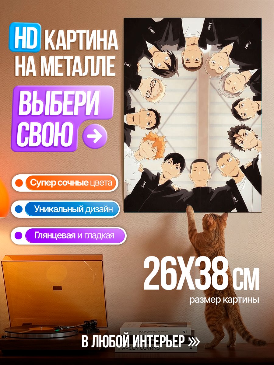 Картина на металле Команда Haikyuu
