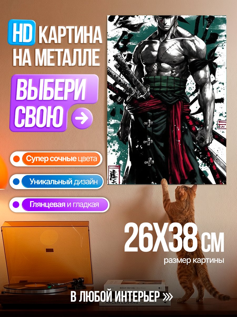 Картина на металле Зоро из Ван Пис