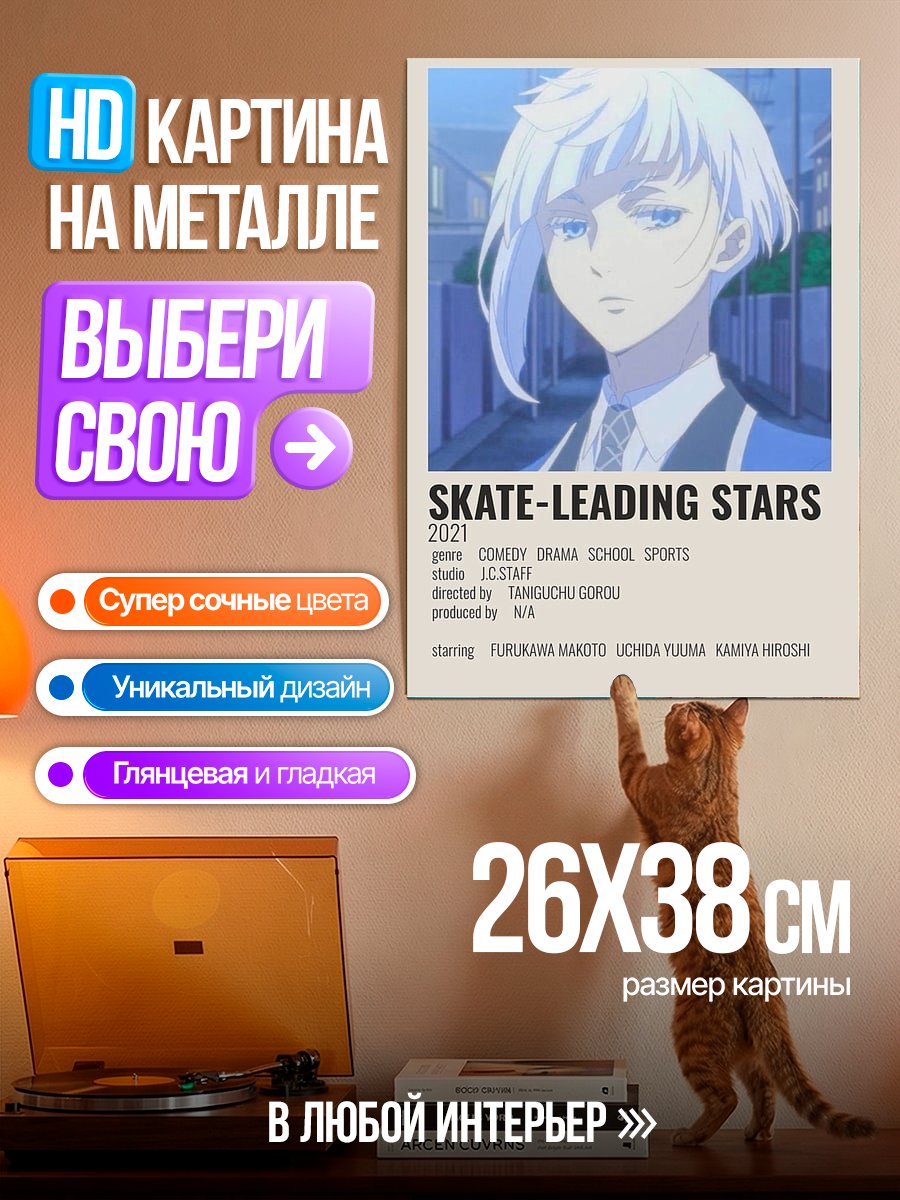 Картина на металле Skate Leading Stars