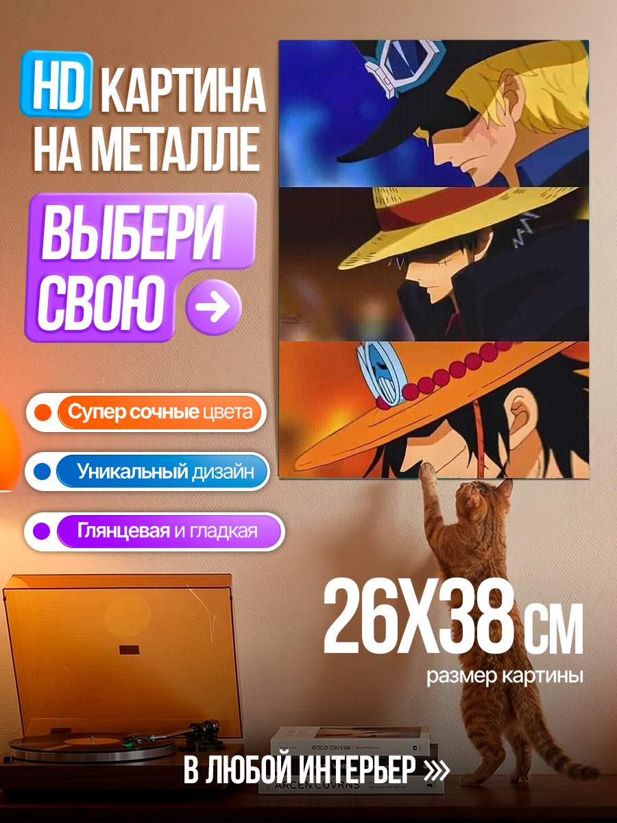 Картина на металле Братья из Ван Пис