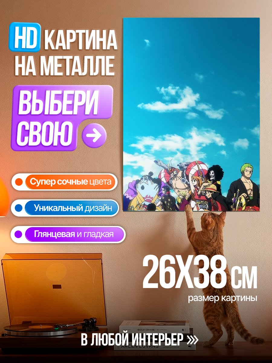 Картина на металле Команда Соломенной Шляпы