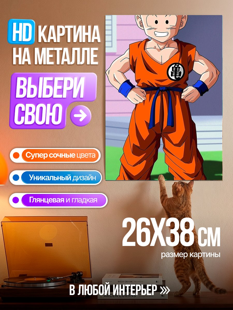 Картина на металле Криллин из Драгон Болл