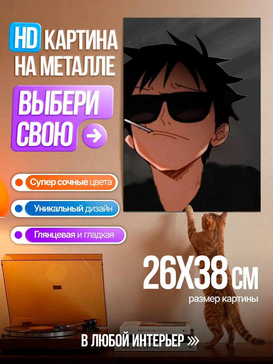 Картина на металле Луффи в очках