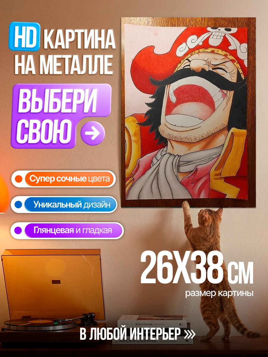 Картина на металле Пират Гол Д. Роджер
