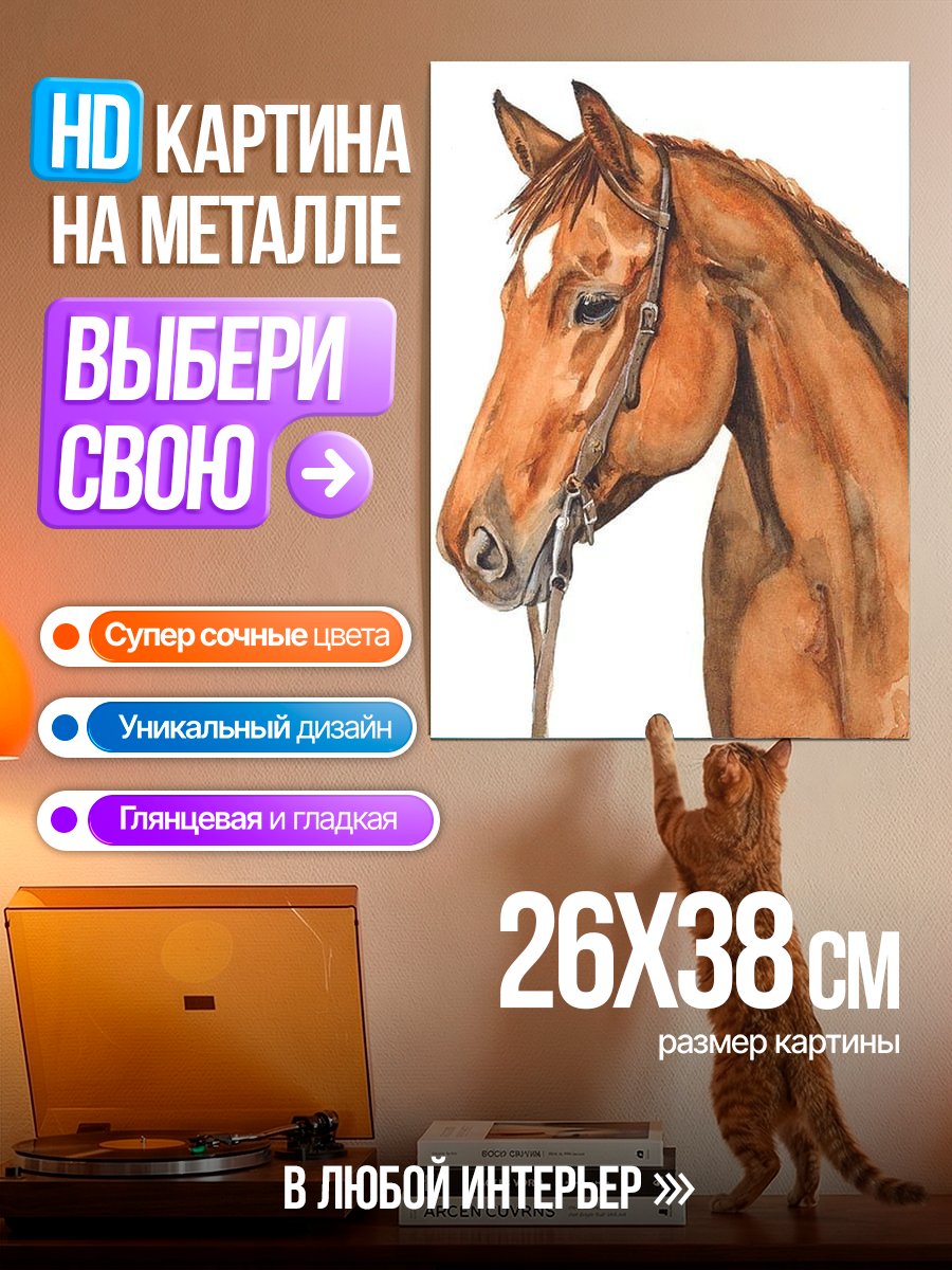 Картина на металле Портрет лошади