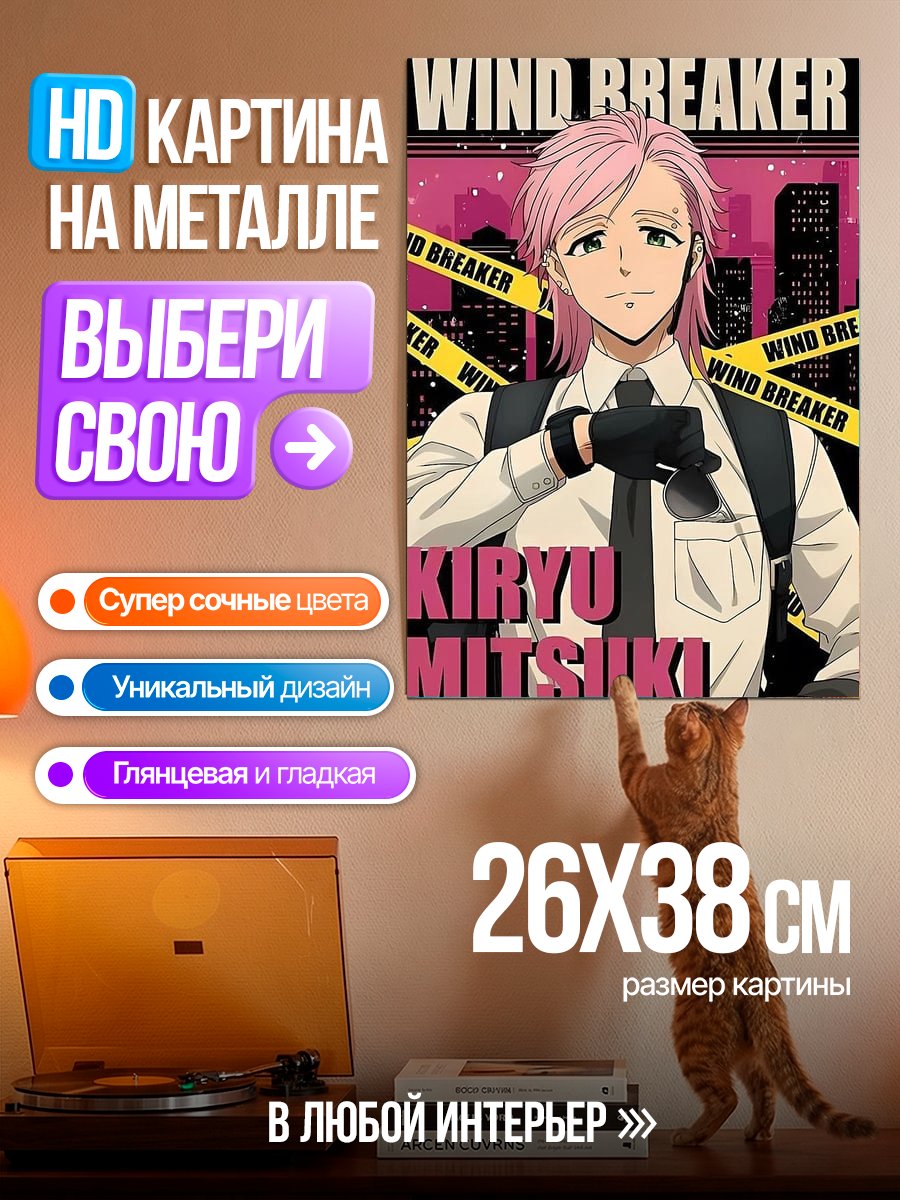 Картина на металле Кирю Мицуки Wind Breaker